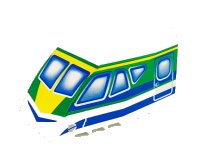 LEGO part Windscreen 8 x 6 x 4 Canopy with Hinge and Airliner Cockpit Blue/Green Pattern 42602pb01