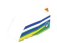 LEGO onderdeel Windscreen 8 x 6 x 4 Canopy with Hinge and Airliner Aft Blue/Green Pattern 42602pb02
