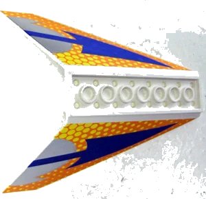 LEGO onderdeel Tail 10 x 10 x 4 Dual with Blue Arrow, Dot Fade Pattern (42603pb02)