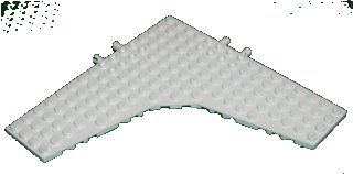 LEGO onderdeel Wedge, Plate 16 x 16 x 1 with 4 Pins (42609c01)