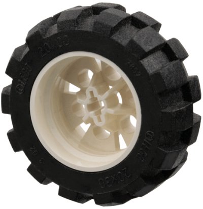 LEGO onderdeel Wheel 20 x 30 Technic with Black Tire 20 x 30 Solid Balloon (4266 / 2857) (4266c01)