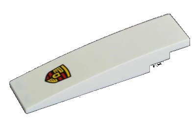 LEGO onderdeel Slope, Curved 8 x 2 with Porsche Logo Pattern (42918pb07)