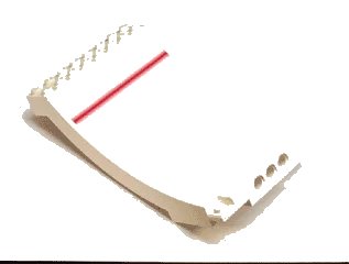 LEGO onderdeel Sports Arena Section / Skateboard Ramp with Red Stripe Pattern (Sticker) - Set 3536 (43085pb02)