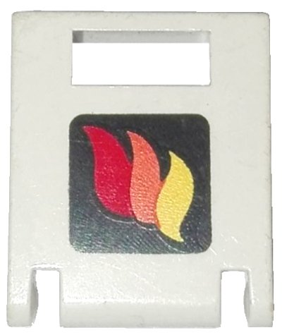 LEGO onderdeel Container, Box 2 x 2 x 2 Door with Slot with Classic Fire Logo Pattern (4346p01)