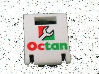 LEGO onderdeel Container, Box 2 x 2 x 2 Door with Slot with Octan Pattern (4346pb11)