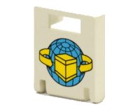 LEGO part Container, Box 2 x 2 x 2 Door with Slot with Box and Arrows and Globe Pattern 4346px2