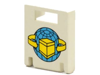 LEGO onderdeel Container, Box 2 x 2 x 2 Door with Slot with Box and Arrows and Globe Pattern (4346px2)