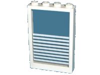 LEGO part Window 1 x 4 x 5 with Fixed Glass and 9 White Stripes Pattern (Sticker) - Sets 6369 / 6386 4347pb04