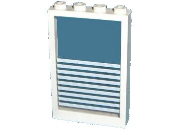 LEGO onderdeel Window 1 x 4 x 5 with Fixed Glass and 9 White Stripes Pattern (Sticker) - Sets 6369 / 6386 (4347pb04)