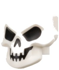 LEGO part Minifigure, Head, Modified Skull with Black Eyes, Nose and Mouth Pattern 43693pb04