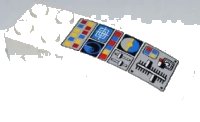 LEGO onderdeel Slope, Curved 6 x 2 with Airplane Control Panel Pattern (Sticker) - Set 3182 44126pb026