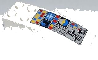 LEGO onderdeel Slope, Curved 6 x 2 with Airplane Control Panel Pattern (Sticker) - Set 3182 (44126pb026)
