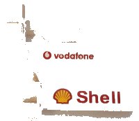 LEGO part Technic, Panel Fairing #22 Large Short, Small Hole, Side A with Shell and Vodafone Logo Pattern (Stickers) - Set 8674 44352pb25
