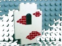 LEGO onderdeel Panel 2 x 5 x 6 Wall with Window with Red Bricks Scattered Pattern 4444p06