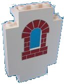 LEGO part Panel 2 x 5 x 6 Wall with Window with Red Bricks Window Pattern (4444pb01)