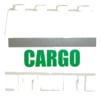 LEGO onderdeel Panel 2 x 4 x 3 1/3 with Double Locking 2 Fingers Hinge with Green 'CARGO' and Gray Line Pattern (Sticker) - Sets 4511 / 10158 44572pb005