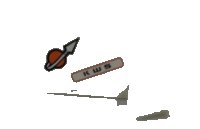 LEGO part Tail Shuttle, Small with Modified Classic Space Logo and 'K W S' Pattern on Both Sides (Stickers) - Set 7695 44661pb002