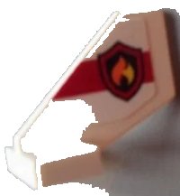 LEGO onderdeel Tail Shuttle, Small with Black and Yellow Fire Logo Badge on White Background Pattern on Both Sides (Stickers) - Set 60004 44661pb019