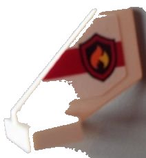 LEGO onderdeel Tail Shuttle, Small with Black and Yellow Fire Logo Badge on White Background Pattern on Both Sides (Stickers) - Set 60004 (44661pb019)