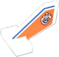 LEGO part Tail Shuttle, Small with Blue Line and Coast Guard Logo on Orange Background Pattern on Both Sides (Stickers) - Set 60014 44661pb020