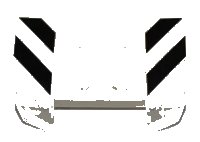 LEGO onderdeel Vehicle, Mudguard 2 x 4 with Headlights Overhang with Black and White Danger Stripes Pattern on Both Sides (Stickers) - Set 8197 44674pb21