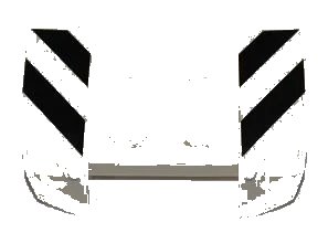 LEGO onderdeel Vehicle, Mudguard 2 x 4 with Headlights Overhang with Black and White Danger Stripes Pattern on Both Sides (Stickers) - Set 8197 (44674pb21)