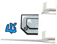 LEGO part Flag 2 x 2 Trapezoid with Silver Armor Plate, Blue Ninjago Logogram 'Ice' Pattern Model Left Side (Sticker) - Set 70737 44676pb028L