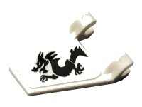 LEGO part Flag 2 x 2 Trapezoid with Black Dragon Pattern on Both Sides (Stickers) - Set 70666 44676pb048