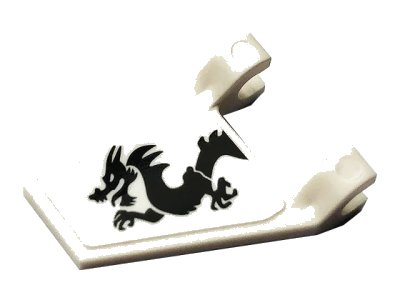 LEGO onderdeel Flag 2 x 2 Trapezoid with Black Dragon Pattern on Both Sides (Stickers) - Set 70666 (44676pb048)