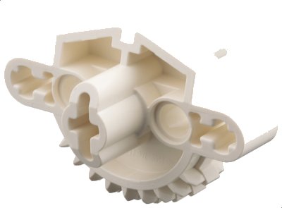 LEGO part Bionicle Matoran Torso, Gear 9 Tooth with 3 Axle Holes and 2 Pin Holes (44810)
