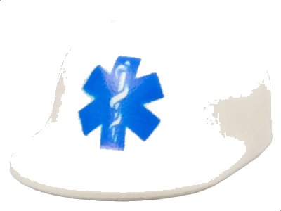 LEGO onderdeel Minifigure, Headgear Cap - Long Flat Bill with Blue EMT Star of Life Pattern (4485pb02)