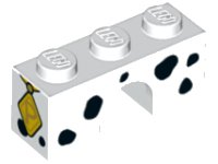 LEGO part Arch 1 x 3 with Black Spots and Gold Diamond Tag with Letter P Pattern 4490pb09