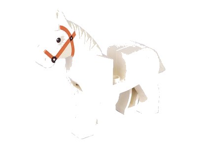 LEGO onderdeel Horse with Black Eyes, White Pupils and Dark Orange Bridle Pattern (4493c01pb04)