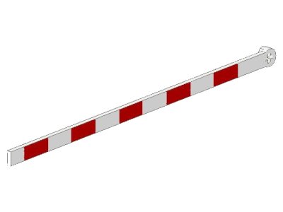 LEGO onderdeel Train Level Crossing Gate Type 2, Crossbar with Red Stripes Pattern (4512pb01)
