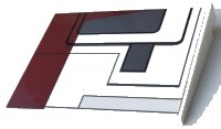 LEGO part Slope 10 6 x 8 with SW Republic Attack Gunship Pattern Model Left Side (Sticker) - Set 7676 4515pb034L
