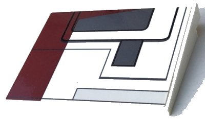 LEGO onderdeel Slope 10 6 x 8 with SW Republic Attack Gunship Pattern Model Left Side (Sticker) - Set 7676 (4515pb034L)
