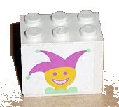 LEGO onderdeel Container, Cupboard 2 x 3 x 2 - Solid Studs with Smiling Jester Pattern (Sticker) - Set 6547 4532apb05