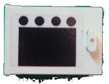 LEGO onderdeel Container, Cupboard 2 x 3 x 2 Door with Black Square and 4 Black Circles (Oven) Pattern (Sticker) - Set 6370 (4533pb006)