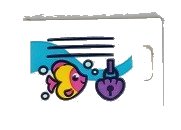 LEGO part Container, Cupboard 2 x 3 x 2 Door with Clam Shell Lock, Bubbles, Fish and Black Vents Pattern (Sticker) - Set 41430 4533pb030