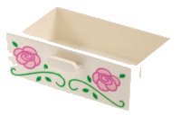 LEGO onderdeel Container, Cupboard 2 x 3 Drawer with Flower and Vine Pattern 4536pb01