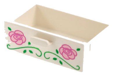 LEGO onderdeel Container, Cupboard 2 x 3 Drawer with Flower and Vine Pattern (4536pb01)