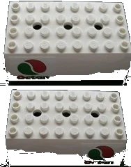LEGO onderdeel Slope, Curved 6 x 8 x 2 Double with Octan Logo Pattern on Both Sides (Stickers) - Set 3180 (45411pb08)