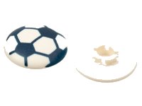 LEGO part Clikits, Icon Round 2 x 2 Large with Pin with Dark Blue Soccer Ball Pattern 45471pb02