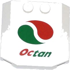 LEGO part Wedge 4 x 4 x 2/3 Triple Curved with Octan Logo Pattern (Sticker) - Set 60053 (45677pb075)