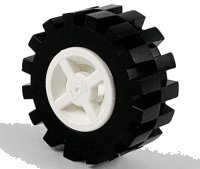 LEGO part Wheel 8mm D. x 6mm with Black Tire 15mm D. x 6mm Offset Tread Small (4624 / 3641) 4624c02