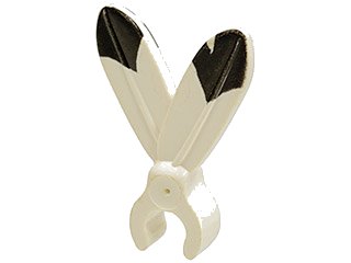 LEGO part Minifigure, Plume Feathers with Clip and Black Tip Pattern (471p01)