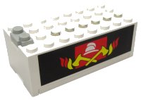 LEGO part Electric 9V Battery Box Small with Fire Pattern on Both Sides (Stickers) - Set 6480 4760c01pb04