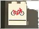 LEGO onderdeel Panel 1 x 2 x 2 - Solid Studs with Red Bicycle and Black Line Pattern (4864apx7)