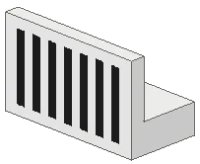 LEGO onderdeel Panel 1 x 2 x 1 with Black Grille with 7 Vertical Lines Pattern 4865p06