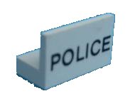 LEGO part Panel 1 x 2 x 1 with 'POLICE' Pattern 4865pb003